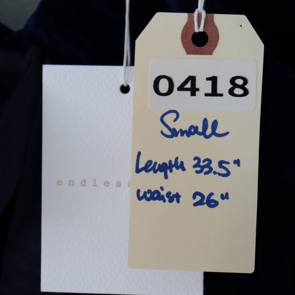 Endless Rose Women Small Navy Blue Velvet Ruffle V Neck Bow Mini Babydoll Dress - Picture 6 of 10